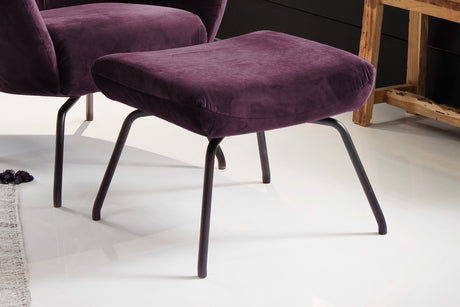 KAWOLA Hocker LOTTE Polsterhocker velvet purple