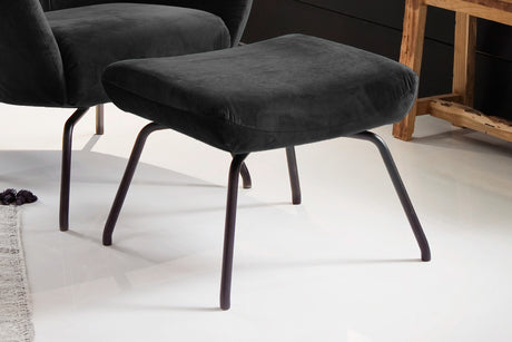 KAWOLA Hocker LOTTE Polsterhocker velvet schwarz