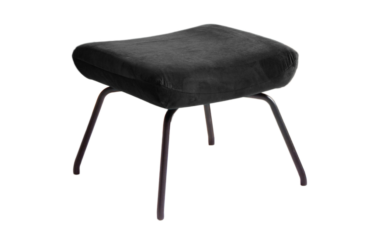 KAWOLA Hocker LOTTE Polsterhocker velvet schwarz