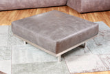 KAWOLA Hocker OPRA Leder Toledo Farbe silvergrey grau