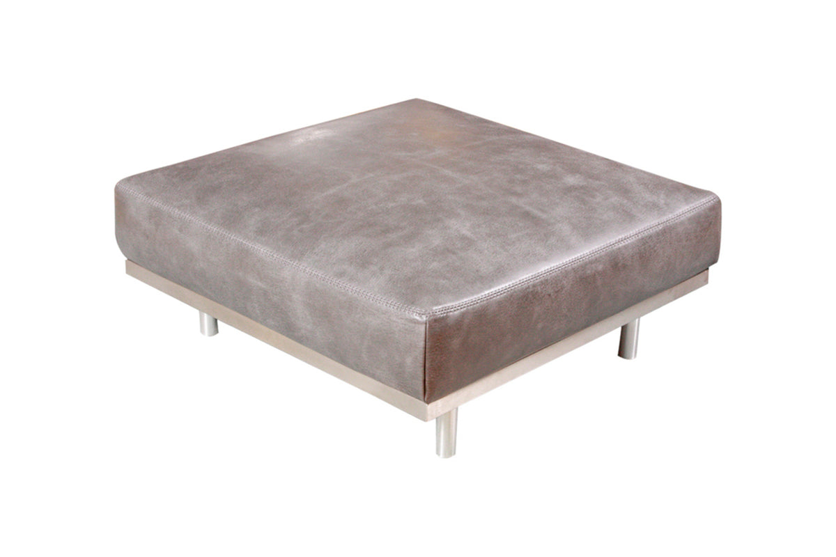 KAWOLA Hocker OPRA Leder Toledo Farbe silvergrey grau