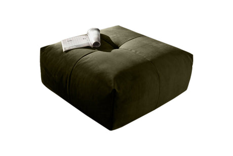 KAWOLA Hocker PALACE Polsterhocker velvet oliv