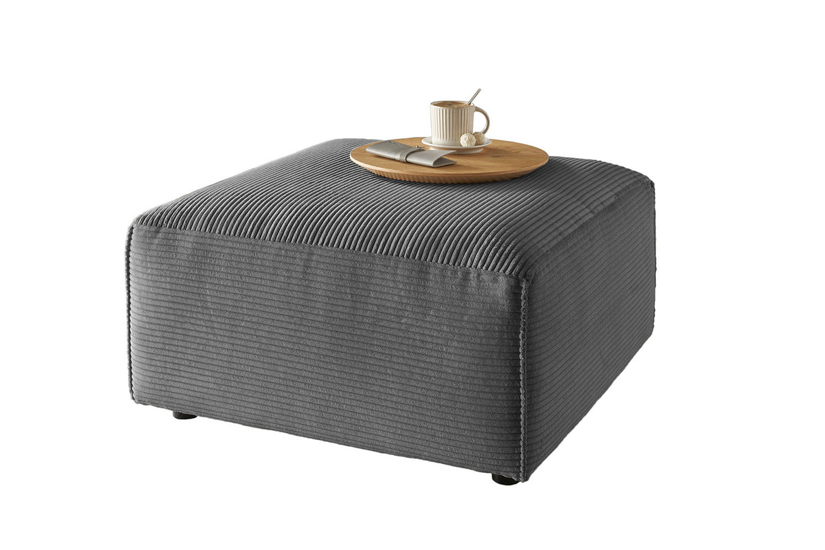 KAWOLA Hocker RANI Polsterhocker Cord grau