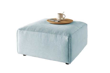 KAWOLA Hocker RANI Polsterhocker Cord hellblau
