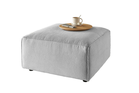 KAWOLA Hocker RANI Polsterhocker Cord hellgrau