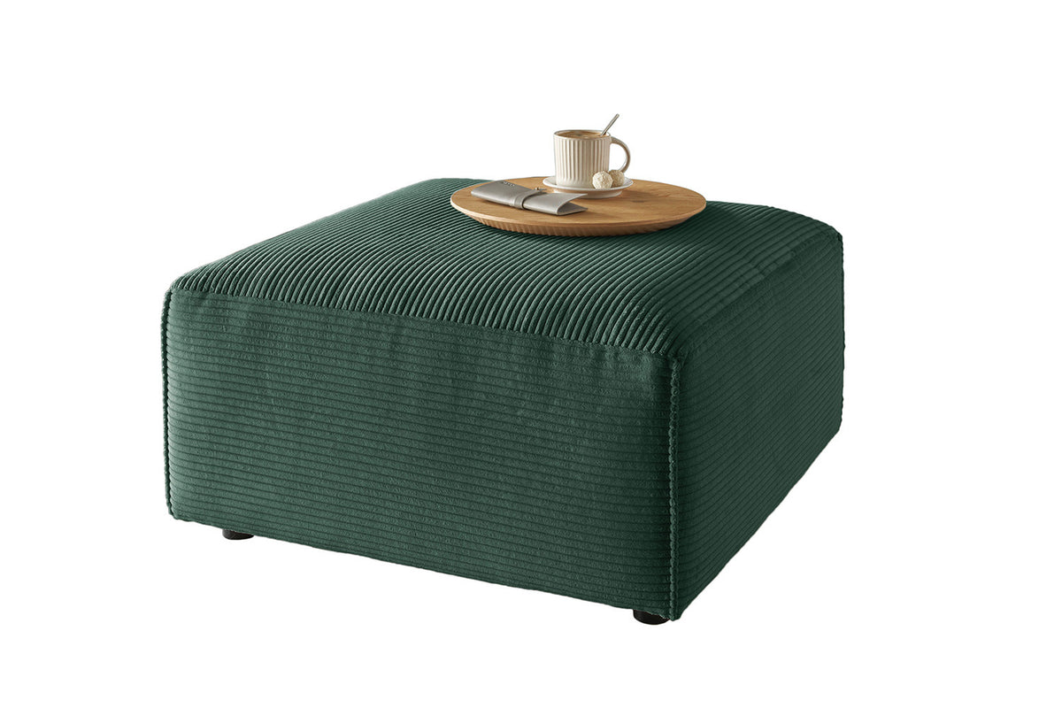 KAWOLA Hocker RANI Polsterhocker Cord smaragd