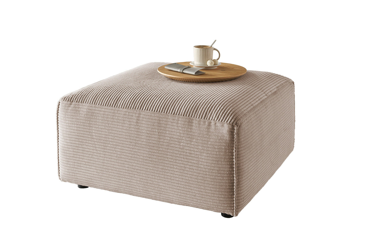 KAWOLA Hocker RANI Polsterhocker Cord taupe