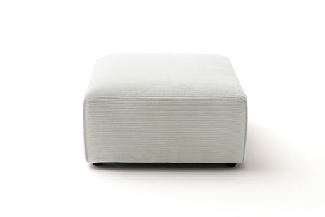 KAWOLA Hocker RANI Polsterhocker Feincord silber