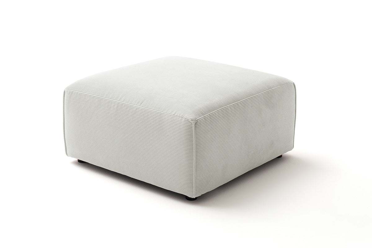 KAWOLA Hocker RANI Polsterhocker Feincord silber