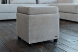 KAWOLA Hocker mit Stauraum IDA Stoff grau