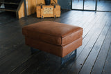 KAWOLA Hocker VILNIUS Lederfaserstoff cognac