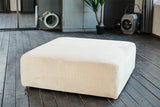 KAWOLA Hocker WIOLO SOFT Polsterhocker mit Rückenkissen Cord cremeweiß