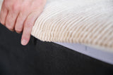 KAWOLA Hocker WIOLO SOFT Polsterhocker mit Rückenkissen Cord cremeweiß