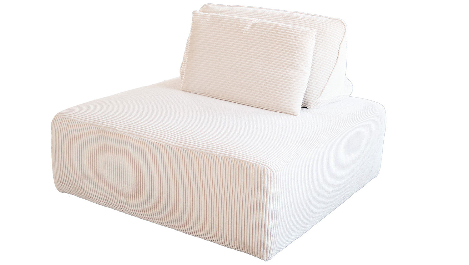 KAWOLA Hocker WIOLO SOFT Polsterhocker mit Rückenkissen Cord cremeweiß
