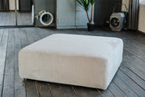 KAWOLA Hocker WIOLO SOFT Polsterhocker mit Rückenkissen Cord hellgrau