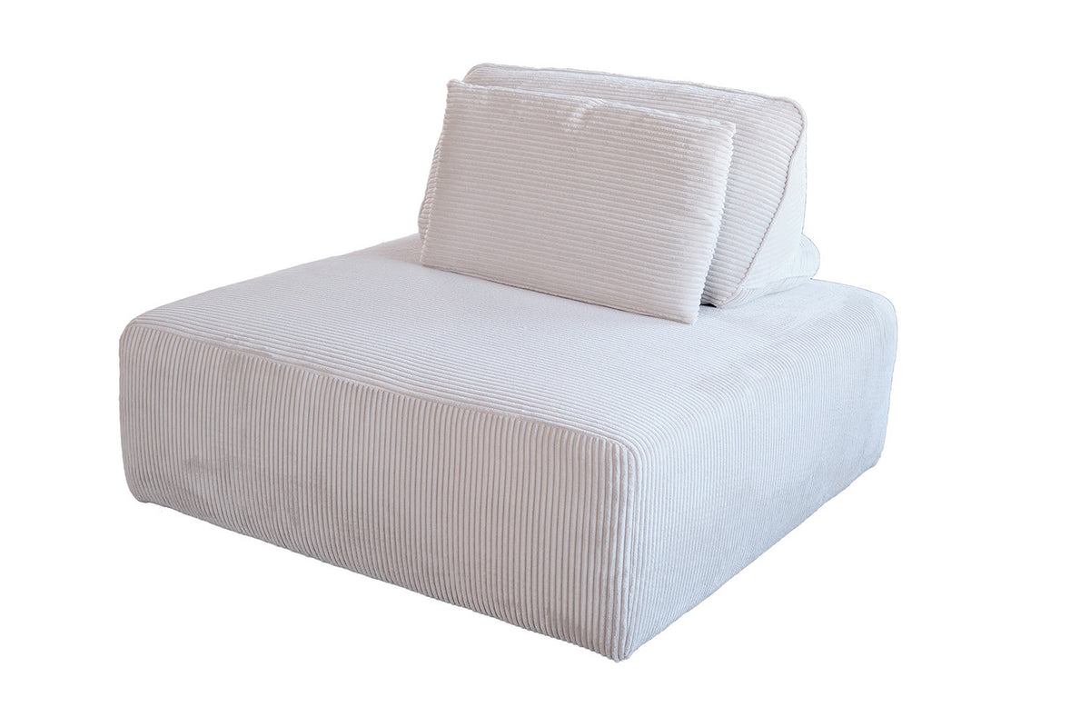 KAWOLA Hocker WIOLO SOFT Polsterhocker mit Rückenkissen Cord hellgrau