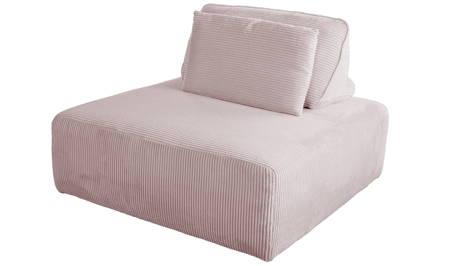 KAWOLA Hocker WIOLO SOFT Polsterhocker mit Rückenkissen Cord rosa