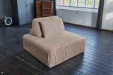 KAWOLA Hocker WIOLO SOFT Polsterhocker mit Rückenkissen Weicher Breitcord taupe
