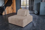 KAWOLA Hocker WIOLO SOFT Polsterhocker mit Rückenkissen Weicher Breitcord taupe