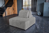 KAWOLA Hocker WIOLO SOFT Polsterhocker mit Rückenkissen Weicher Breitcord grau