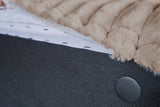 KAWOLA Hocker WIOLO SOFT Polsterhocker mit Rückenkissen Weicher Breitcord taupe