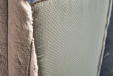 KAWOLA Hocker WIOLO SOFT Polsterhocker mit Rückenkissen Weicher Breitcord taupe