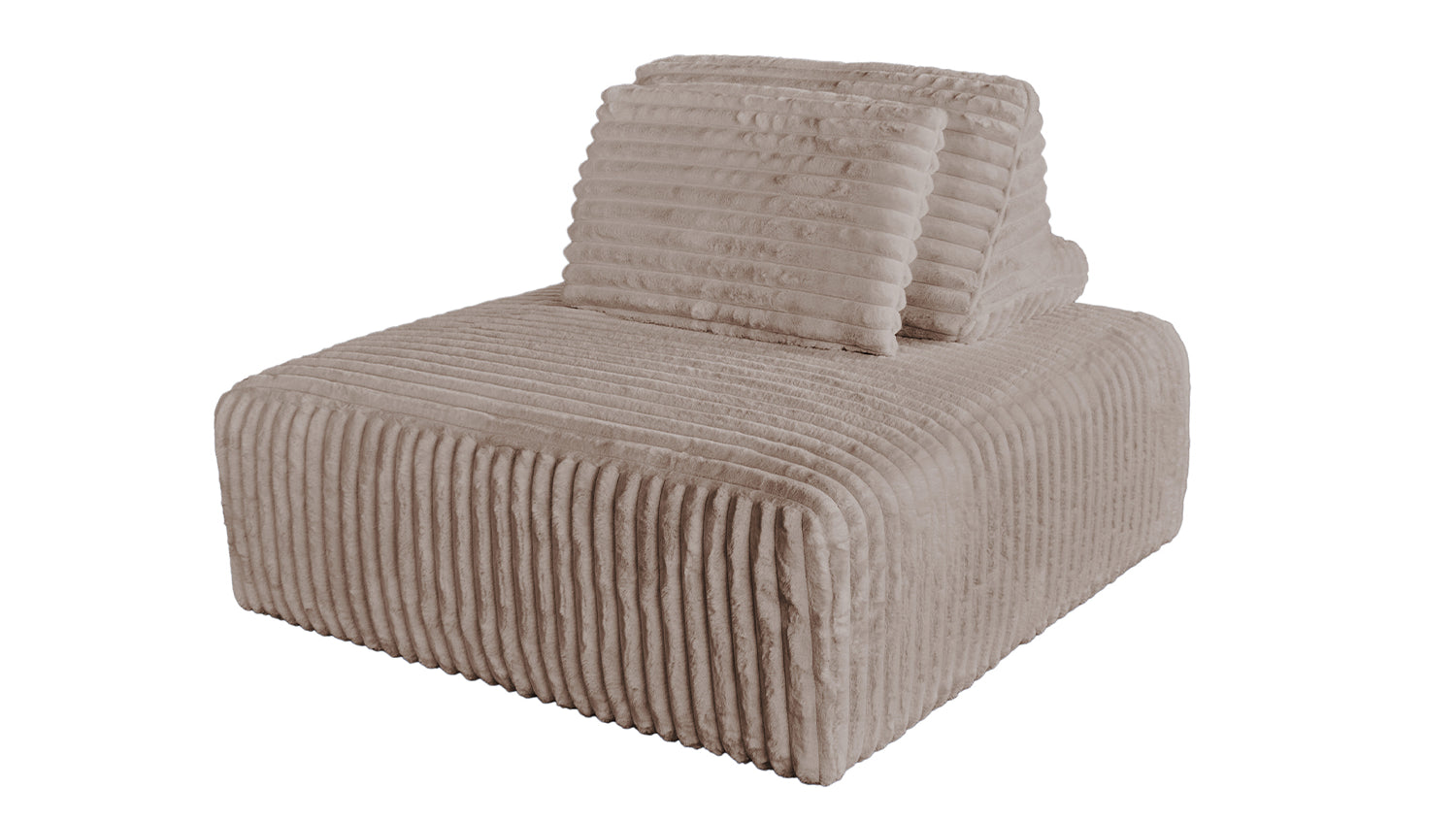 KAWOLA Hocker WIOLO SOFT Polsterhocker mit Rückenkissen Weicher Breitcord taupe