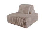 KAWOLA Hocker WIOLO SOFT Polsterhocker mit Rückenkissen Weicher Breitcord taupe