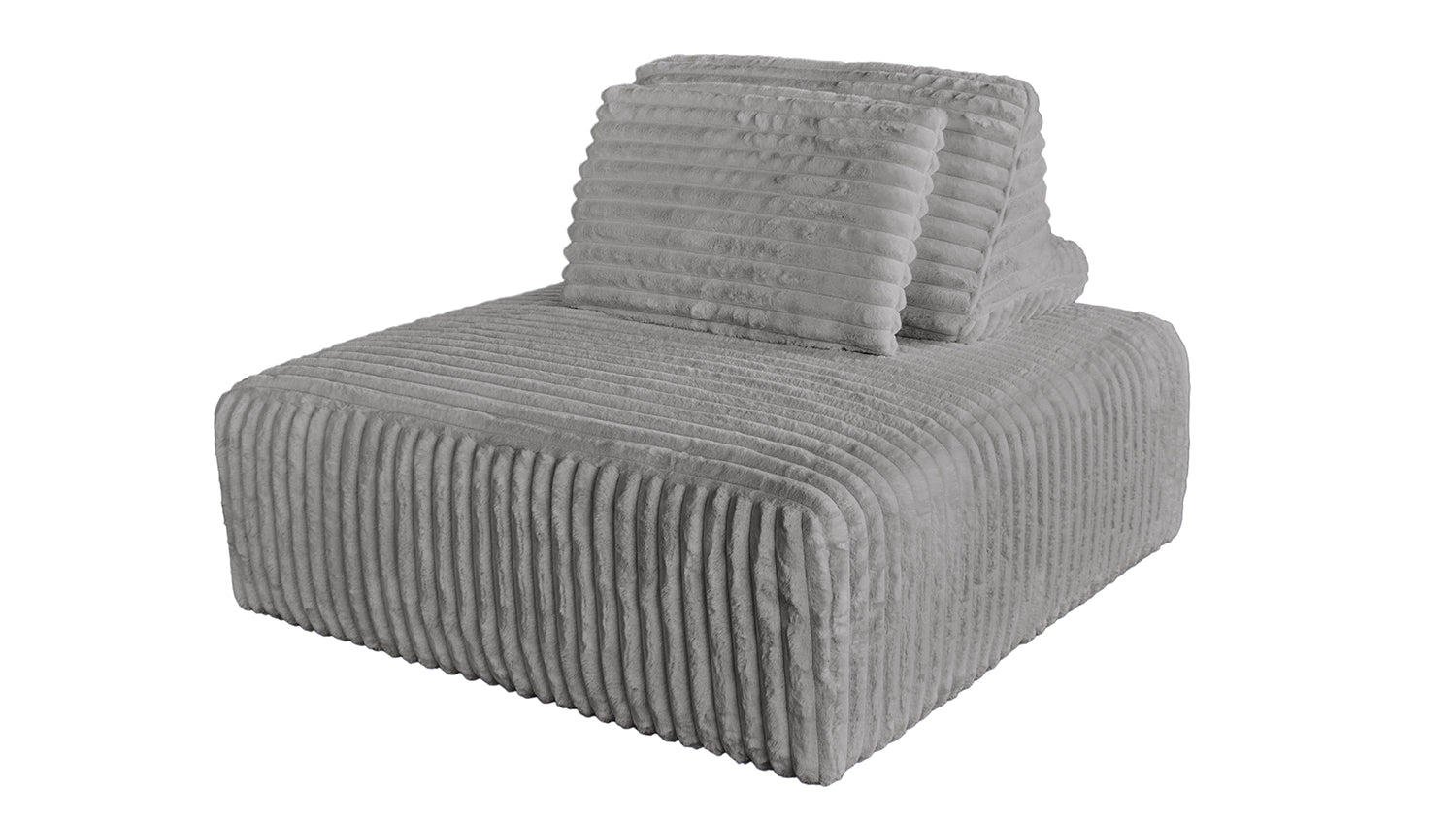 KAWOLA Hocker WIOLO SOFT Polsterhocker mit Rückenkissen Weicher Breitcord grau