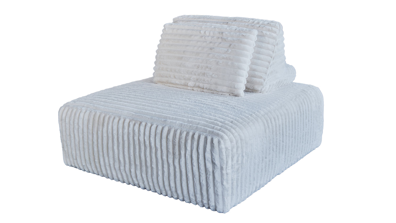 KAWOLA Hocker WIOLO SOFT Polsterhocker mit Rückenkissen Weicher Breitcord cremeweiß