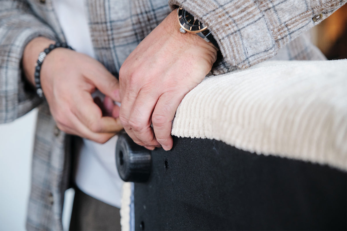 KAWOLA Hocker WIOLO SOFT Sitzelement für Modulsofa Cord cremeweiß