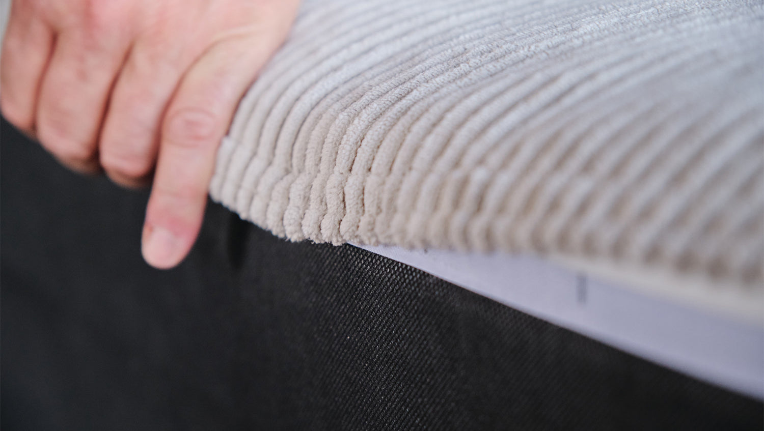 KAWOLA Hocker WIOLO SOFT Sitzelement für Modulsofa Cord hellgrau