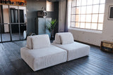 KAWOLA Hocker WIOLO SOFT Sitzelement für Modulsofa Cord hellgrau