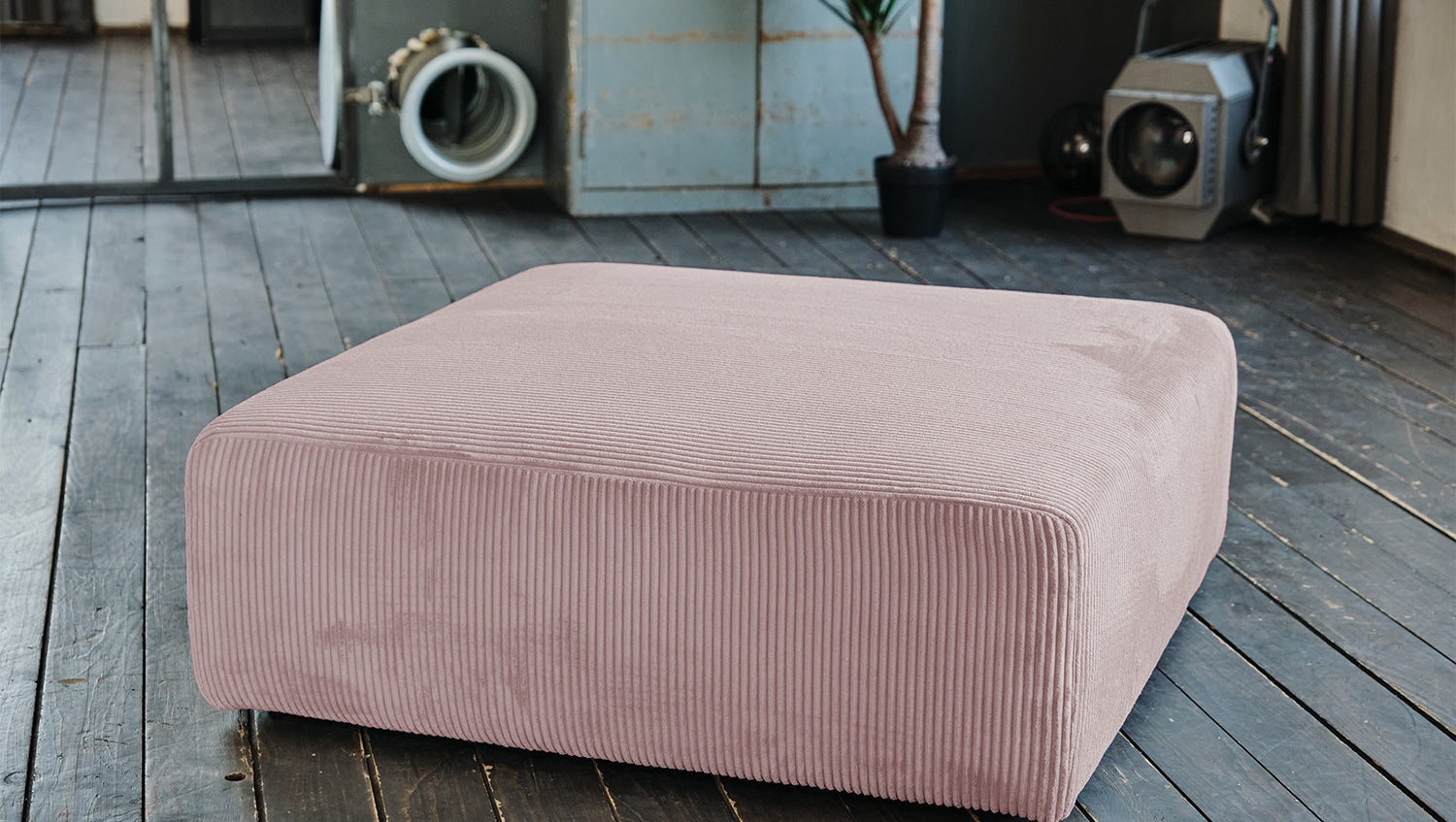 KAWOLA Hocker WIOLO SOFT Sitzelement für Modulsofa Cord rosa