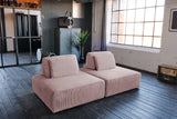 KAWOLA Hocker WIOLO SOFT Sitzelement für Modulsofa Cord rosa
