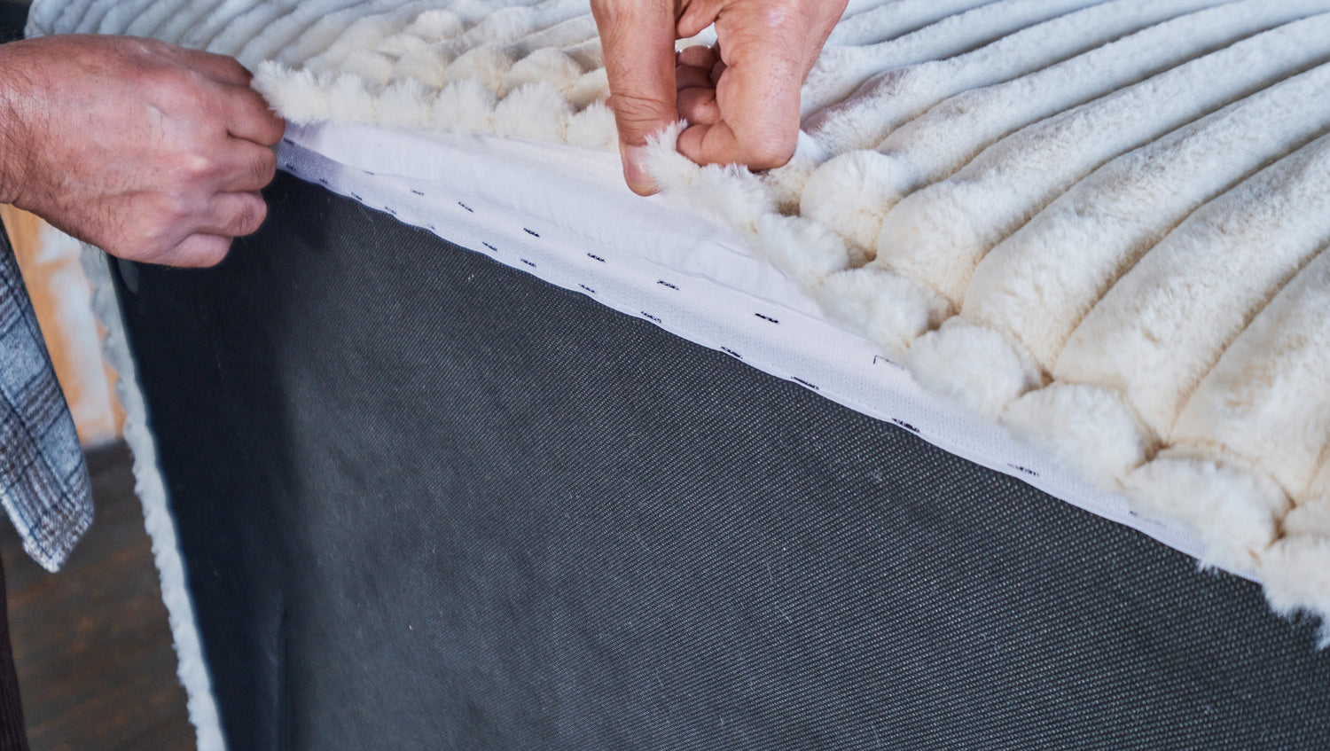 KAWOLA Hocker WIOLO SOFT Sitzelement für Modulsofa Weicher Breitcord cremeweiß