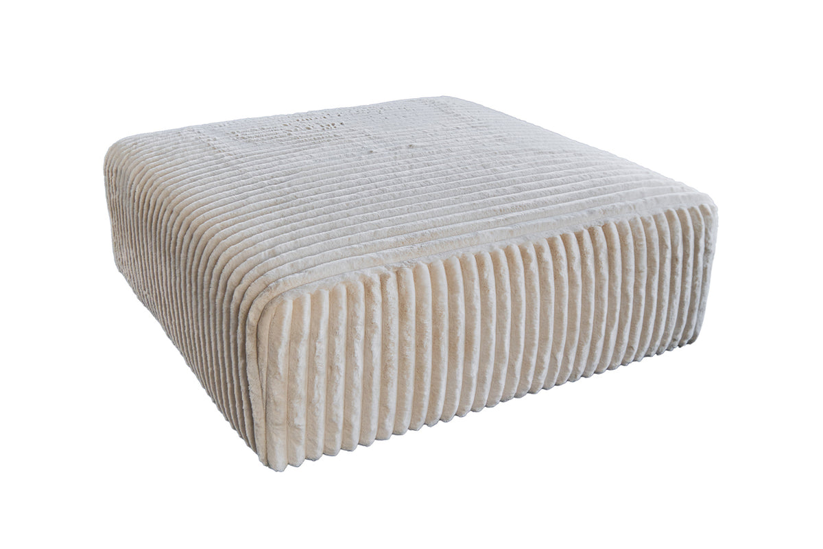 KAWOLA Hocker WIOLO SOFT Sitzelement für Modulsofa Weicher Breitcord cremeweiß