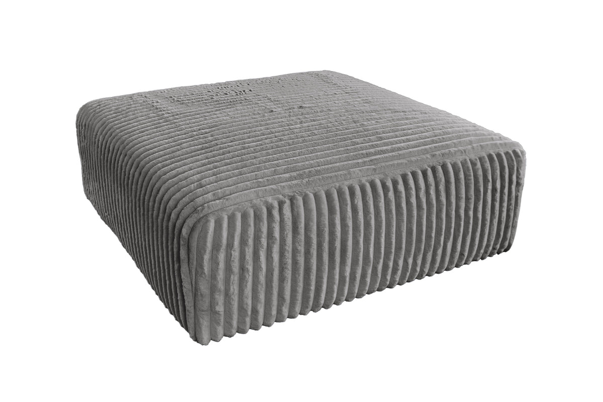 KAWOLA Hocker WIOLO SOFT Sitzelement für Modulsofa Weicher Breitcord grau
