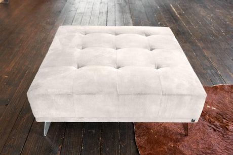 KAWOLA Hocker WIOLO velvet cremeweiß