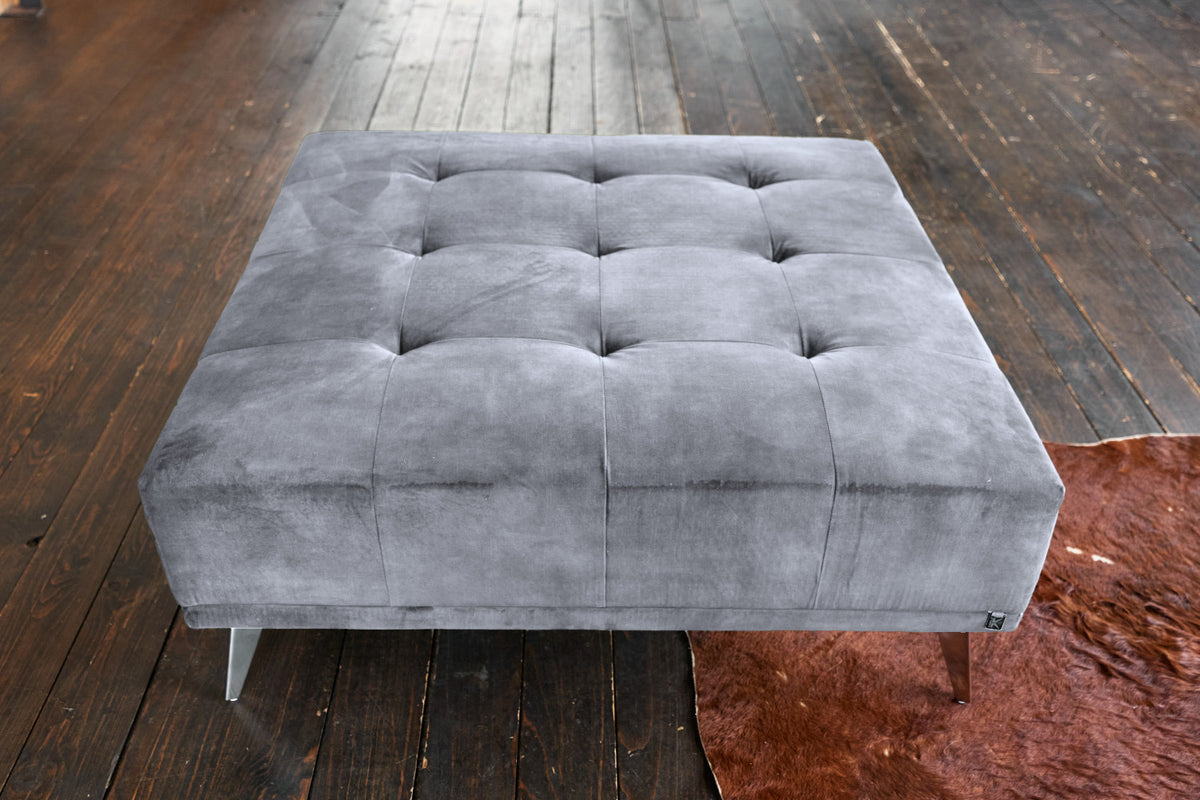 KAWOLA Hocker WIOLO velvet grau