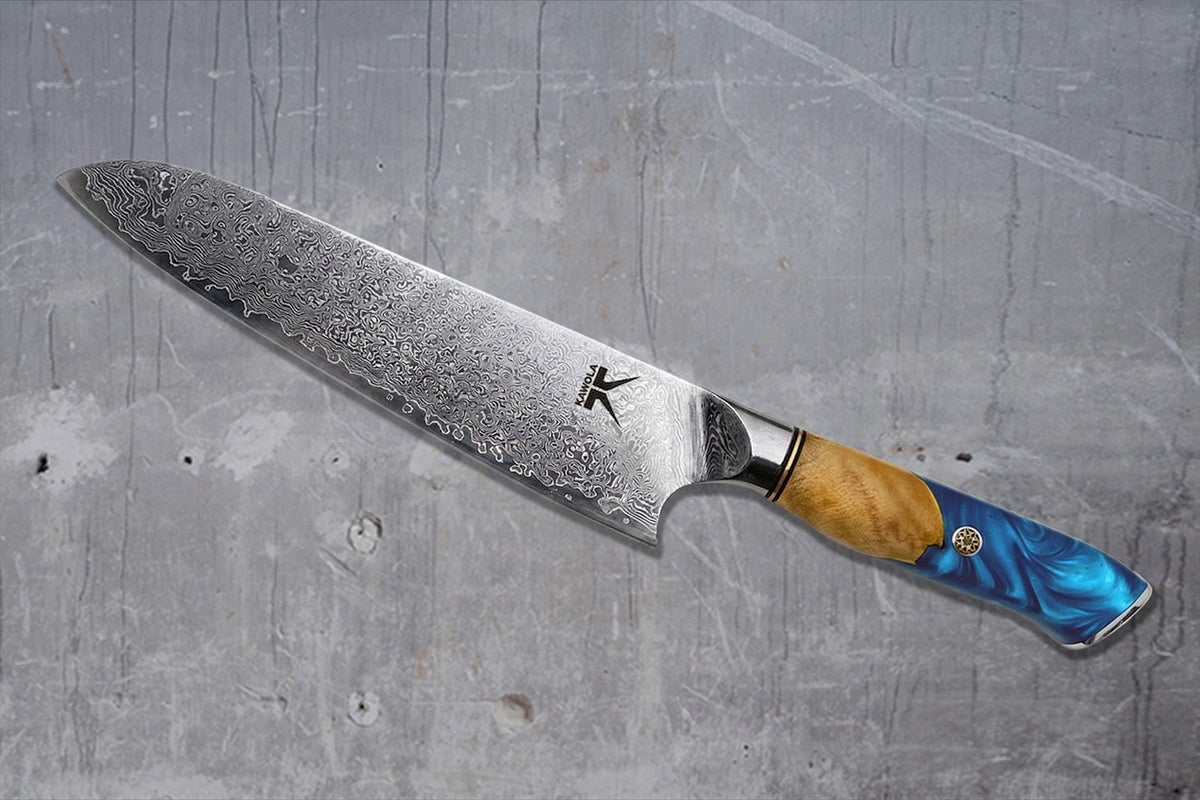 KAWOLA Küchenmesser DUMA Damaststahl mit Holzgriff und individueller Gravur
