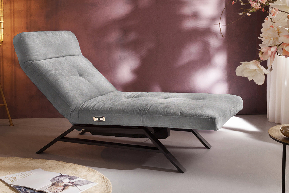 KAWOLA Liege AMERIVA Relaxliege Velvet grau, Schwarz