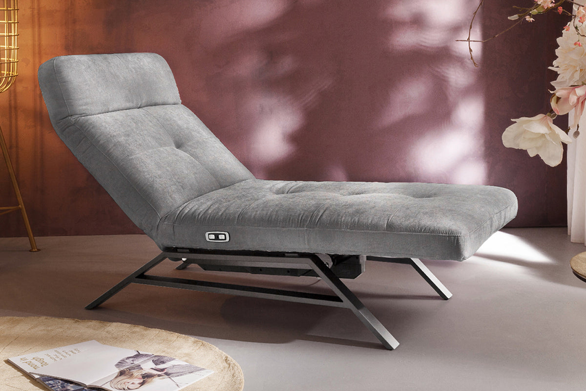 KAWOLA Liege AMERIVA Relaxliege Velvet grau, Silber