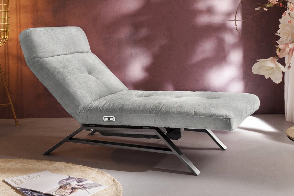 KAWOLA Liege AMERIVA Relaxliege Velvet silber, Silber