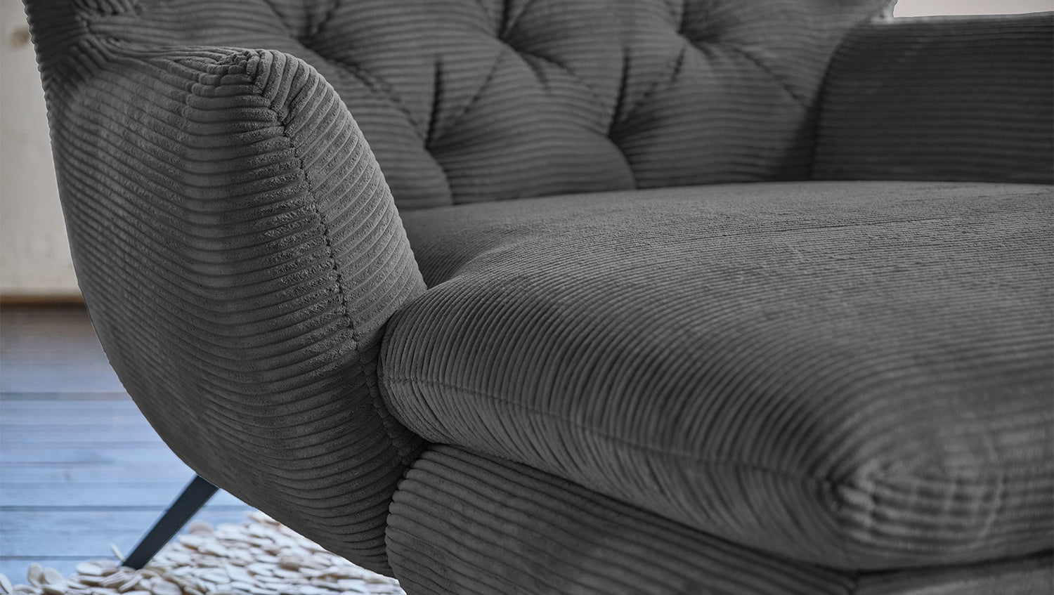 KAWOLA Longseat CHARME Cord grau