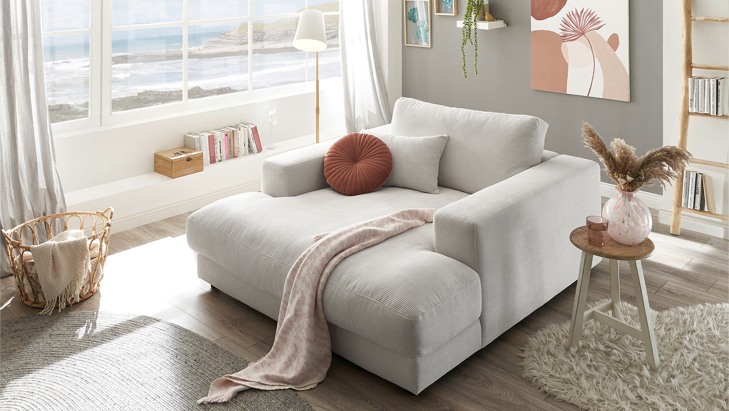 KAWOLA Longseat MADELINE Feincord weiß