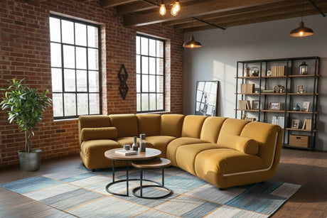KAWOLA Modulsofa LAYLA Ecksofa 3 Module Velvet gelb