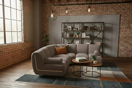 KAWOLA Modulsofa LAYLA Ecksofa 3 Module Velvet taupe, Mit Armlehne