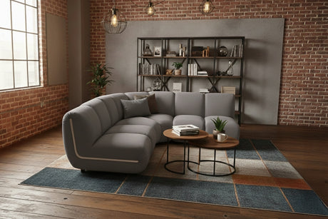 KAWOLA Modulsofa LAYLA Ecksofa 3 Module Velvet taupe, Ohne Zusatzausstattung