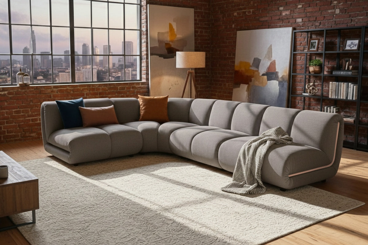 KAWOLA Modulsofa LAYLA Ecksofa 4 Module Velvet taupe